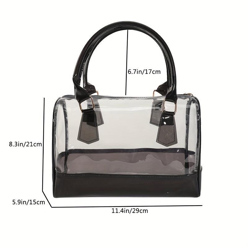 Small Top Handle Transparent Toiletry Bag Waterproof Storage Tote