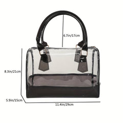 Small Top Handle Transparent Toiletry Bag Waterproof Storage Tote