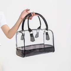 Small Top Handle Transparent Toiletry Bag Waterproof Storage Tote