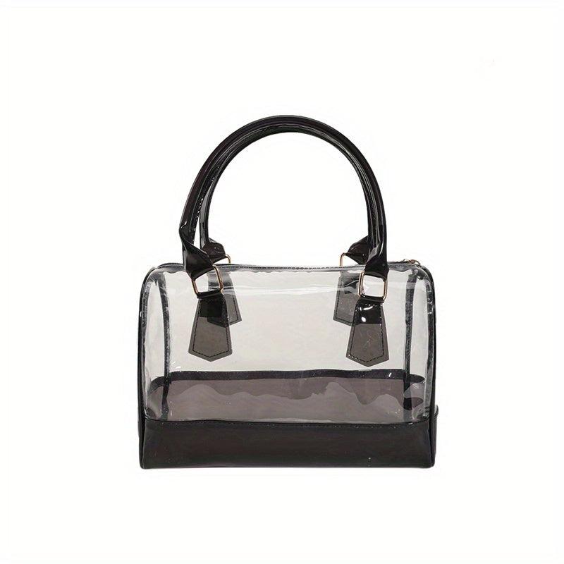Small Top Handle Transparent Toiletry Bag Waterproof Storage Tote
