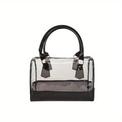 Small Top Handle Transparent Toiletry Bag Waterproof Storage Tote
