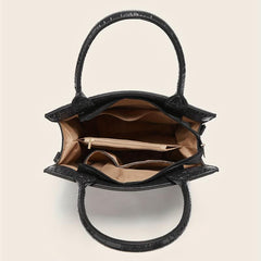 Crocodile Pattern Top Handle Satchel Tote Bag PU Leather Shoulder Bag