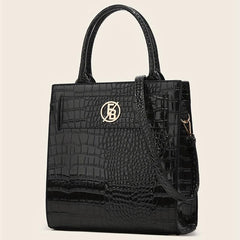 Crocodile Pattern Top Handle Satchel Tote Bag PU Leather Shoulder Bag
