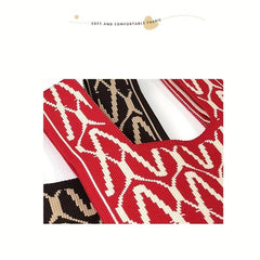 Pattern Woven Handbag Fabric Crochet Niche Tote Bag
