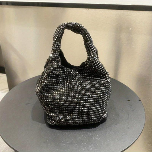 Rhinestones Evening Clutch Bag Glitter Crystal Bucket Bag