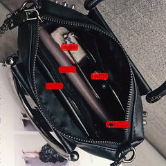 Y2K Studded Square Crossbody Bag Fringe Handbag