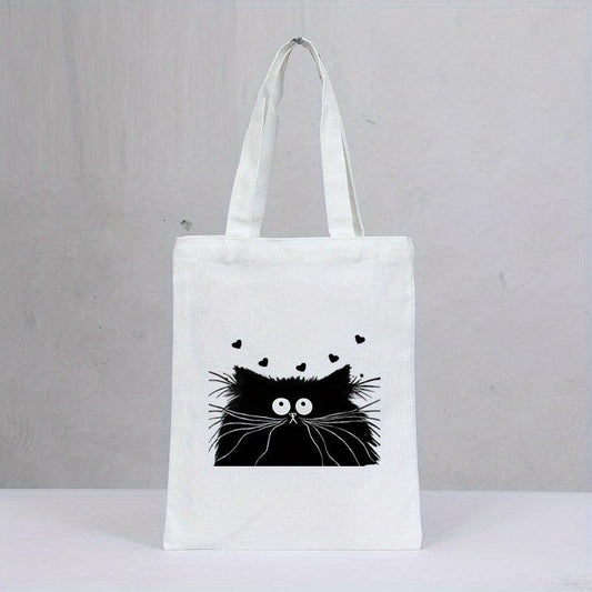 Cat Print Eco-Friendly Canvas Tote Bag