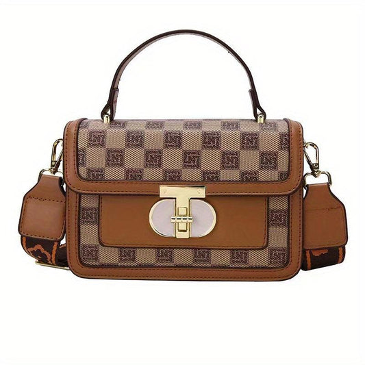 Printed Buckle Flap Handbag Crossbody Bag Women's Satchel Purse