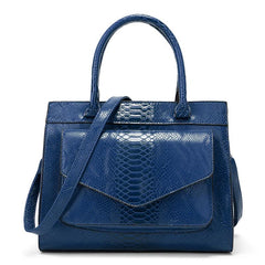 Crocodile Pattern Handbag Oil Wax Leather Satchel Bag Women's Office Purse