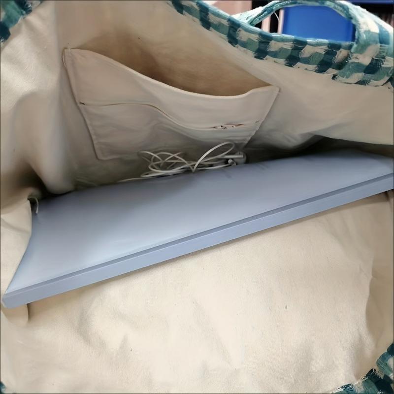 Plaid Canvas Tote Bag Lightweight Shoulder Bag