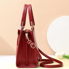 Solid PVC Textured Shoulder Bag with Adjustable Strap