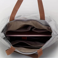 Small Zipper Canvas Tote Bag Lightweight Shoulder Bag