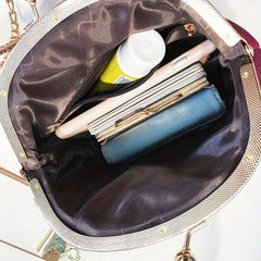 Suede Mini Shoulder Bag with Metal Heart Decor