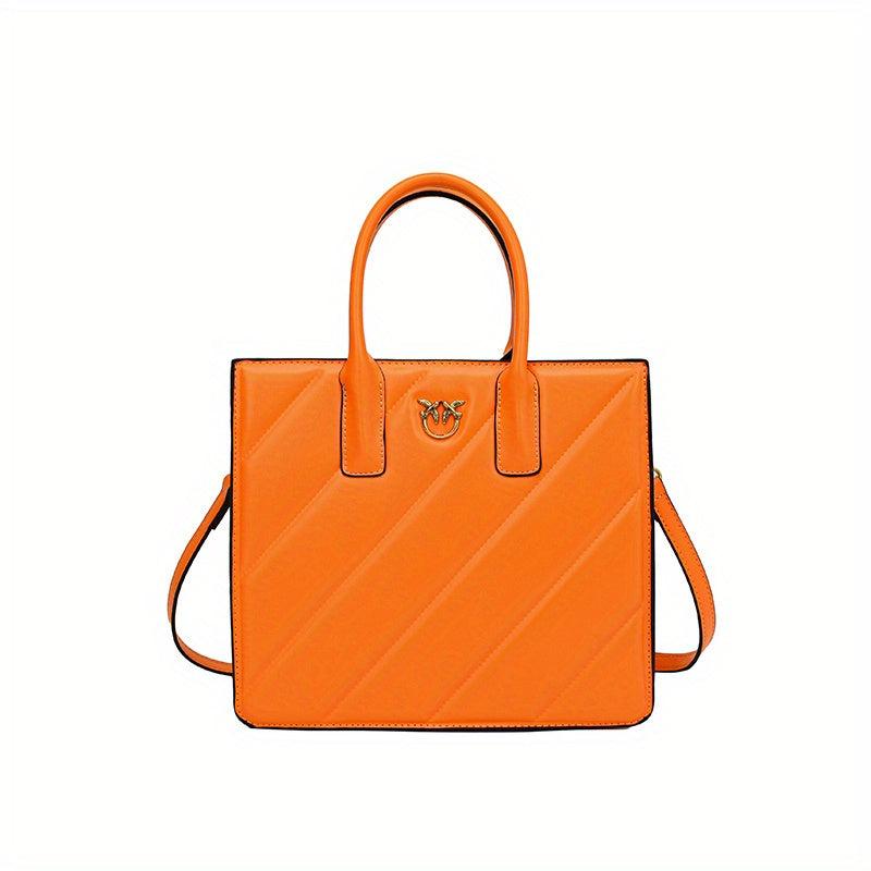Geometric Embossed Tote Bag Classic Square Crossbody Bag