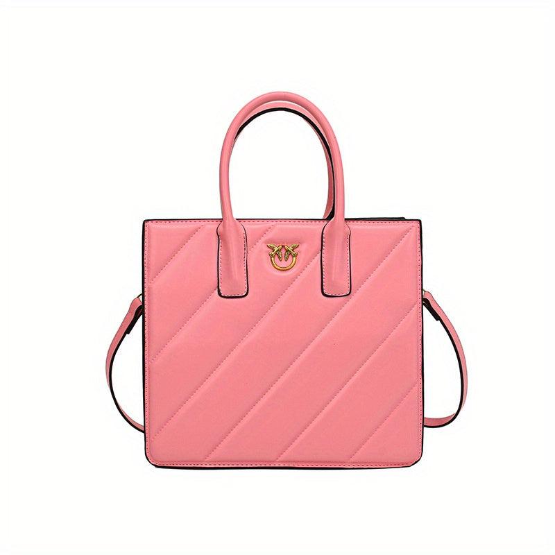Geometric Embossed Tote Bag Classic Square Crossbody Bag