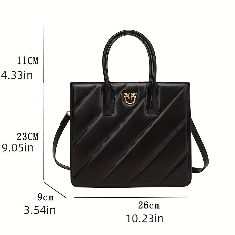 Geometric Embossed Tote Bag Classic Square Crossbody Bag