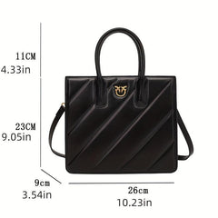 Geometric Embossed Tote Bag Classic Square Crossbody Bag