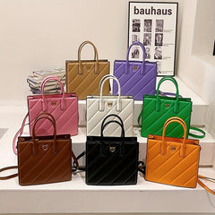 Geometric Embossed Tote Bag Classic Square Crossbody Bag