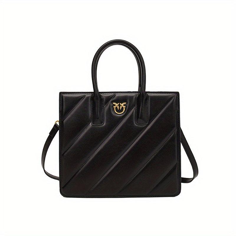 Geometric Embossed Tote Bag Classic Square Crossbody Bag