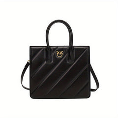 Geometric Embossed Tote Bag Classic Square Crossbody Bag