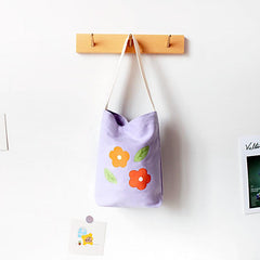 Floral Pattern Canvas Handbag Work & Shopping Shoulder Bag Tote Bag
