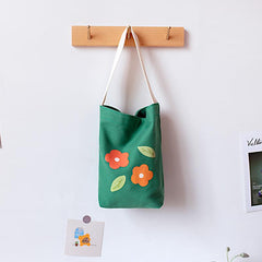 Floral Pattern Canvas Handbag Work & Shopping Shoulder Bag Tote Bag