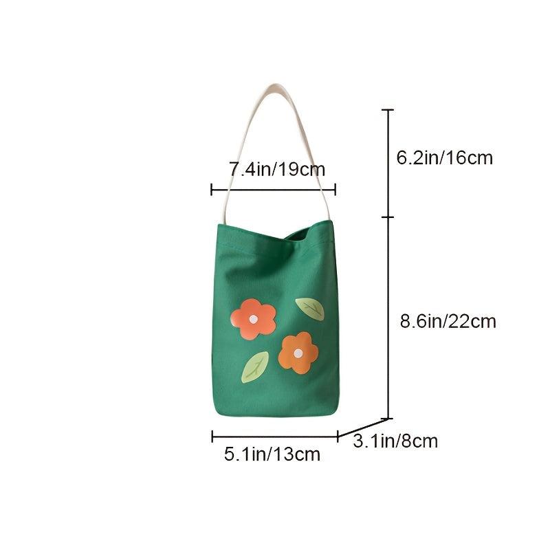 Floral Pattern Canvas Handbag Work & Shopping Shoulder Bag Tote Bag