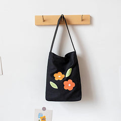 Floral Pattern Canvas Handbag Work & Shopping Shoulder Bag Tote Bag