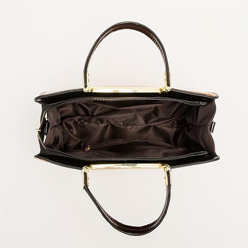 Stone Pattern Large Tote Bag PU Leather Shoulder Bag