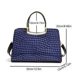 Stone Pattern Large Tote Bag PU Leather Shoulder Bag