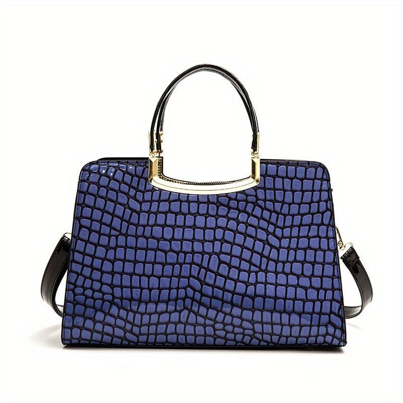 Stone Pattern Large Tote Bag PU Leather Shoulder Bag