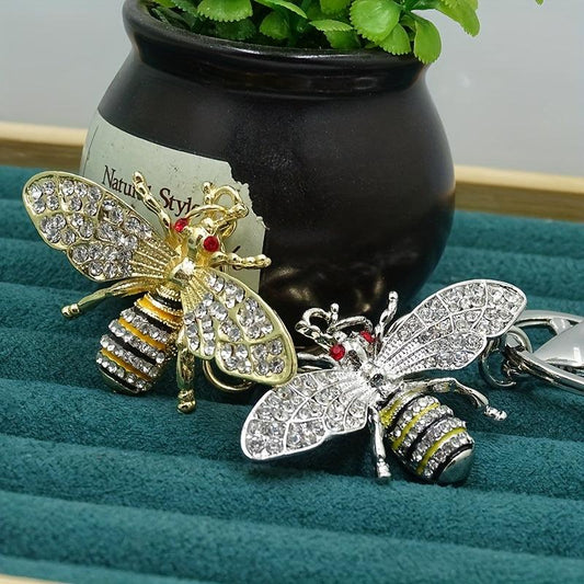 Crystal Bumble Bee Keyring Animal Pendant Car Bag Gift Women