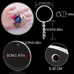 40Pcs Sublimation Acrylic Keychain Blanks with Tassel DIY Pendant