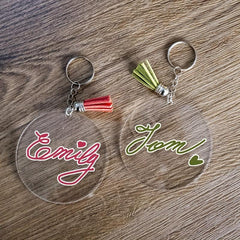 40Pcs Sublimation Acrylic Keychain Blanks with Tassel DIY Pendant