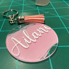 40Pcs Sublimation Acrylic Keychain Blanks with Tassel DIY Pendant