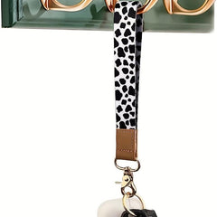 Cow Bracelet Keychain Key Ring Purse Bag Backpack Car Charm Earphone Accessory
