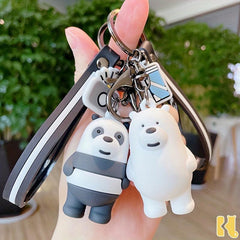 Bear Panda Keychain Cartoon Animal Car Pendant Keyring Bag Purse Charm
