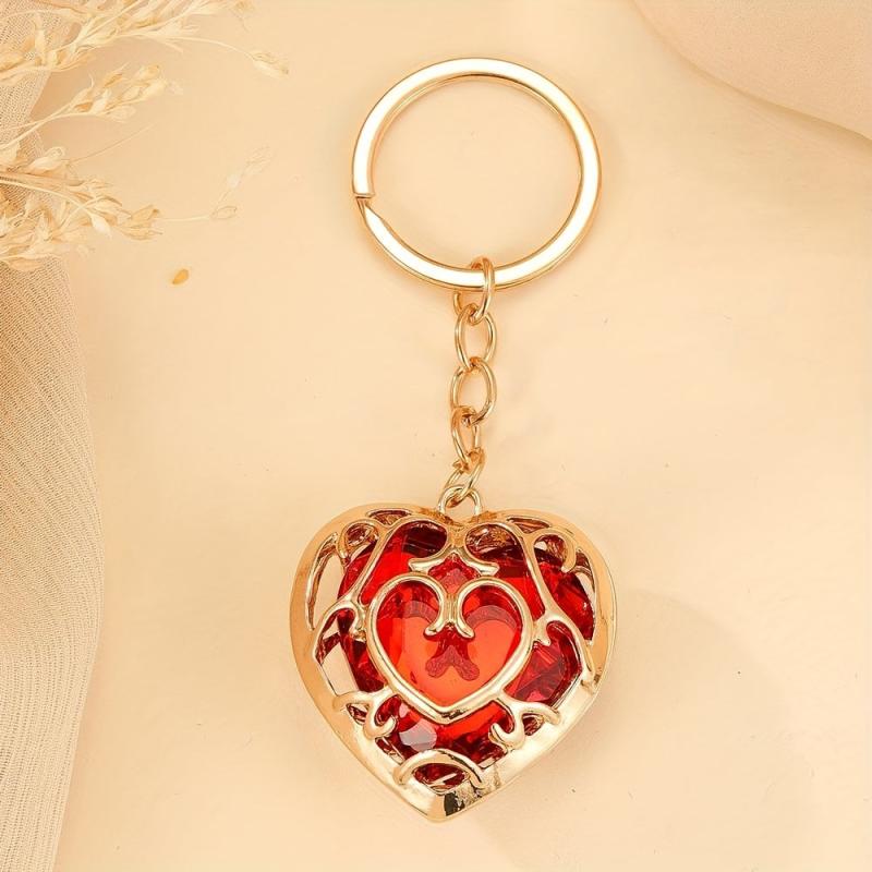 Anime Love Heart Keychain for Gamer Fans Women Girls Gift