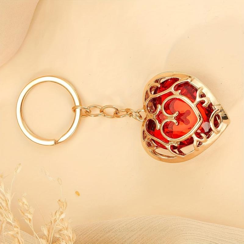 Anime Love Heart Keychain for Gamer Fans Women Girls Gift