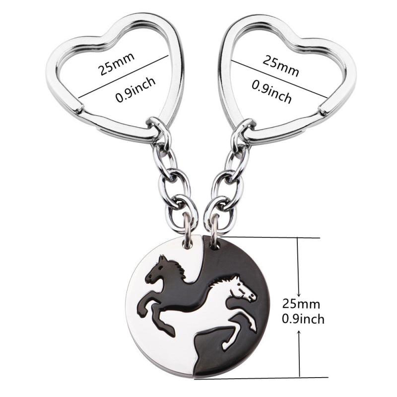 Puzzle Horse Keychain Stainless Steel His Her Gift