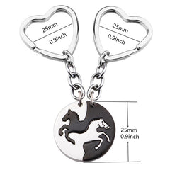 Puzzle Horse Keychain Stainless Steel His Her Gift