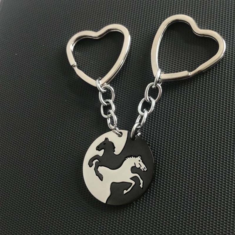 Puzzle Horse Keychain Stainless Steel His Her Gift