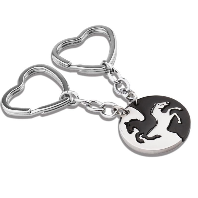 Puzzle Horse Keychain Stainless Steel His Her Gift