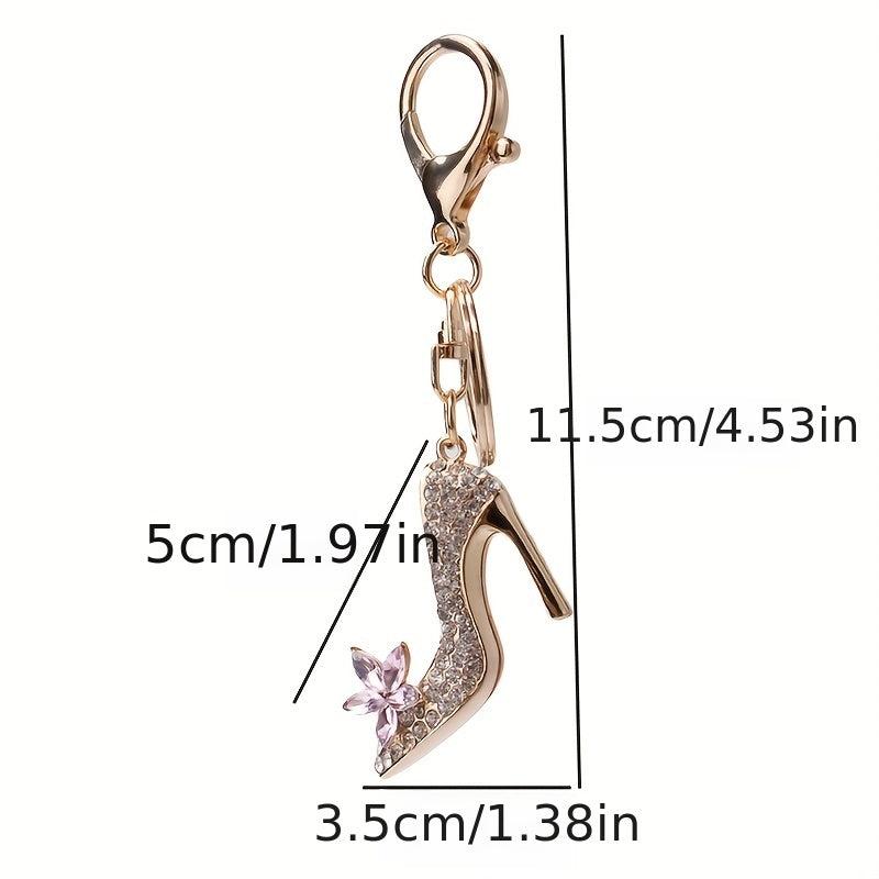 Rhinestone High Heel Keychain Car Bag Charm Gift For Mom Women Friends