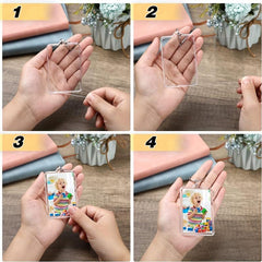 10PCS Acrylic Photo Frame Keychain Insert Holder Double Sided DIY