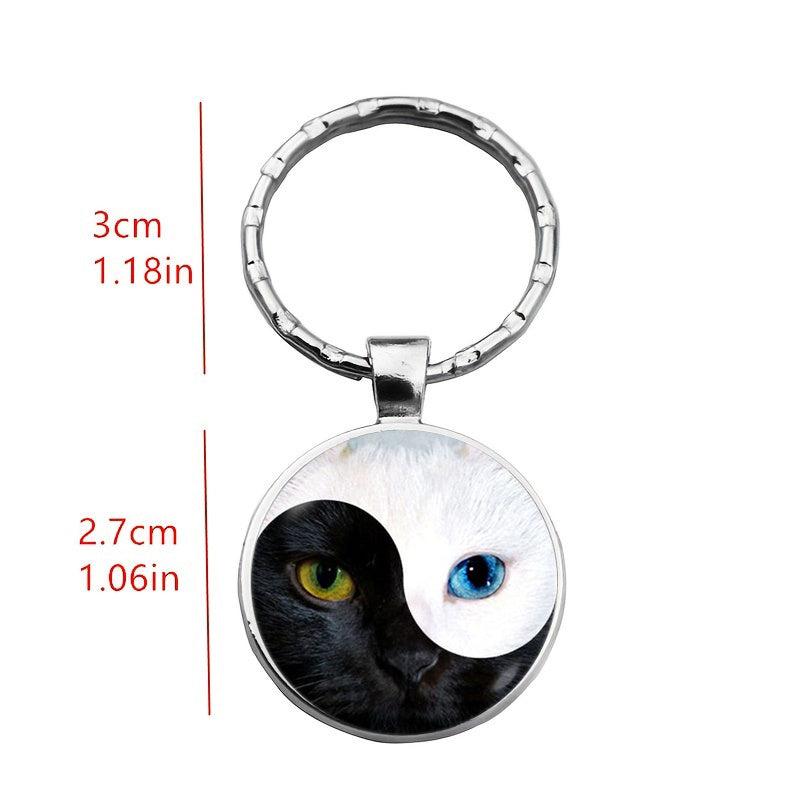 Cat's Eye Yin Yang Keychain Time Gem Necklace Women's Pendant