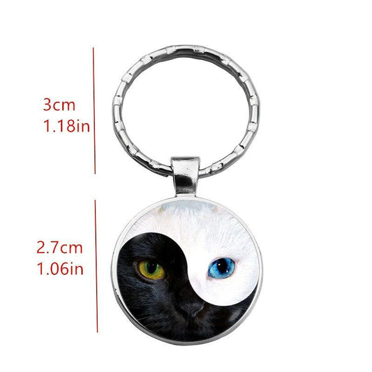 Cat's Eye Yin Yang Keychain Time Gem Necklace Women's Pendant