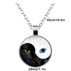 Cat's Eye Yin Yang Keychain Time Gem Necklace Women's Pendant