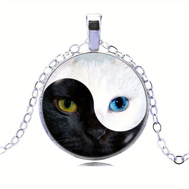 Cat's Eye Yin Yang Keychain Time Gem Necklace Women's Pendant