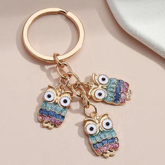 Enamel Alloy Owl Ladybug Key Chain Grimace Keychain Bag Ornaments